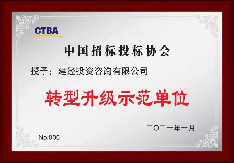 中國(guó)招標(biāo)投標(biāo)協(xié)會(huì)轉(zhuǎn)型升級(jí)示范單位
